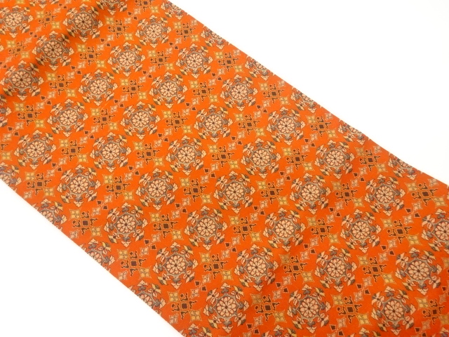 JAPANESE KIMONO / VINTAGE NAGOYA OBI / WOVEN FLOWER CREST
